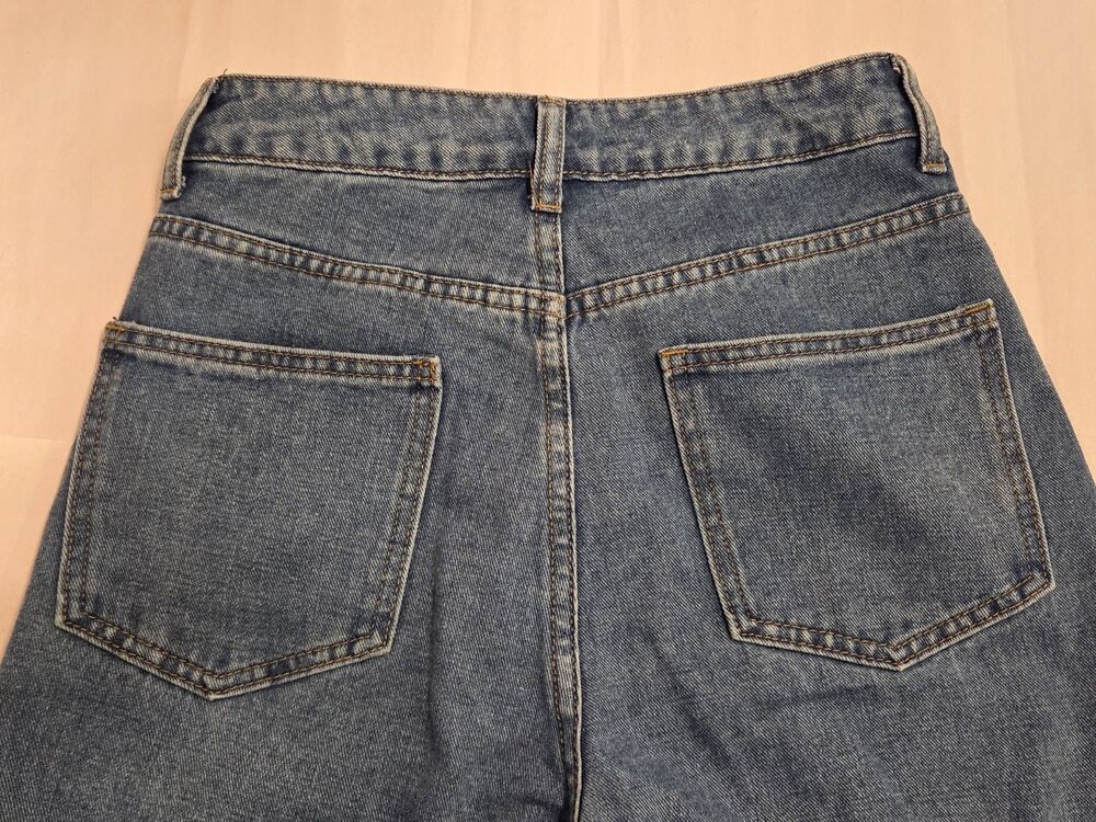 PrettyLittleThing Bow Wide Leg Jeans Size 0 Y2K Coquette - Picture 5 of 11